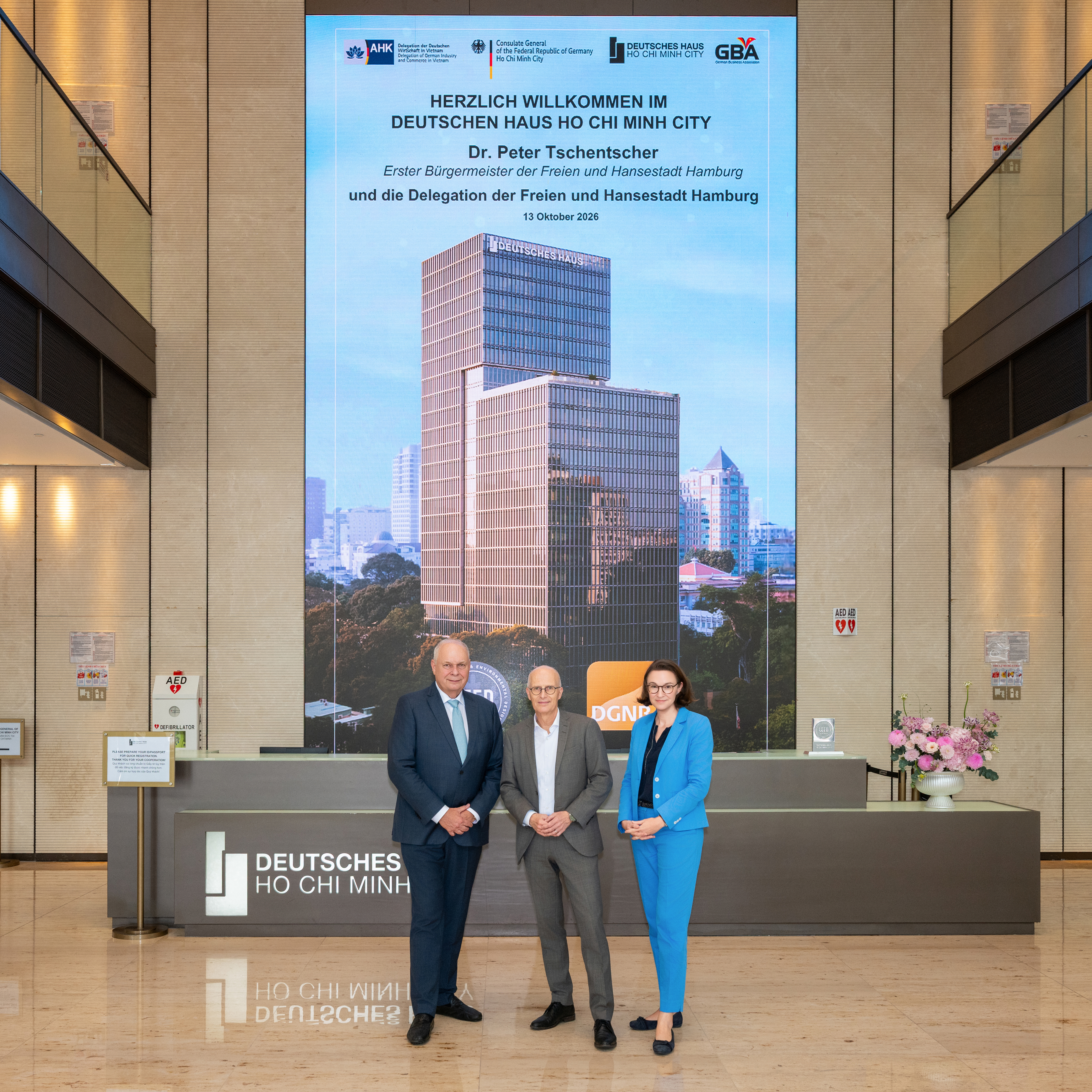 FIRST MAYOR OF HAMBURG DR. PETER TSCHENTSCHER VISITS DEUTSCHES HAUS HO CHI MINH CITY