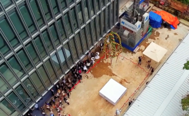 Aerial shooting of Deutsches Haus Ho Chi Minh City at the Topping Out Ceremony